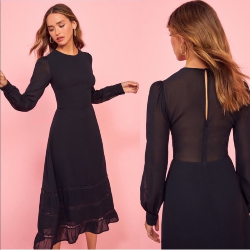Reformation Valerie Dress Black